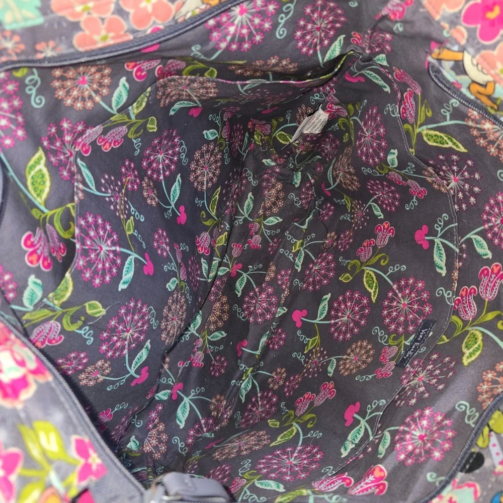 Vera Bradley Tote Disney Parks Women Large Gray Mickey's Whimsical Paisley Quilt
